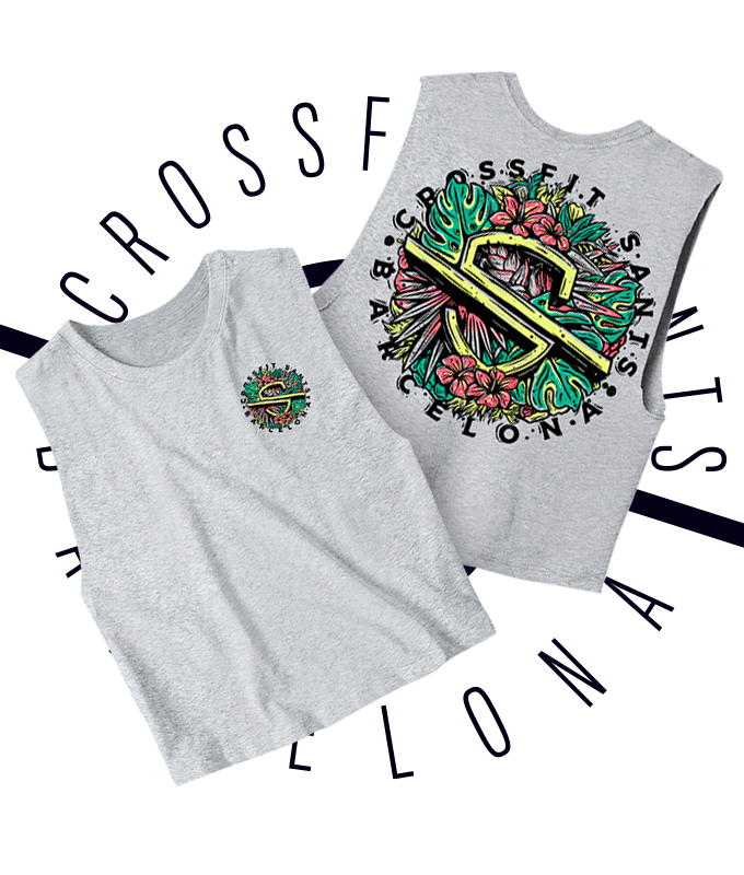 camiseta CROP TOP CHICA verano crossfit sants 2025