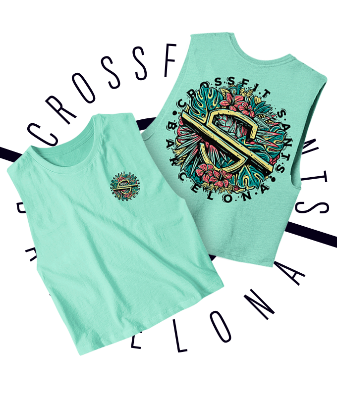 camiseta CROP TOP CHICA verano crossfit sants 2025